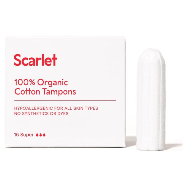 Scarlet 100% Organic Cotton Tampons 16 Super Fashion