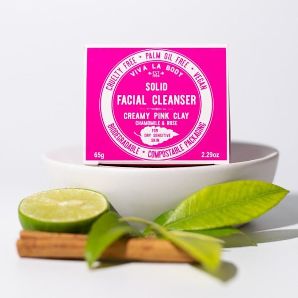 Viva La Body Facial Cleanser Creamy Pink Clay For Sensitive To Dry Skin 22g Bar Fashion