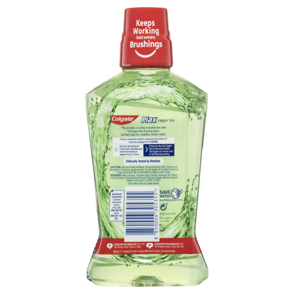 Colgate Mouthwash Plax Fresh Tea 500ml Fashion