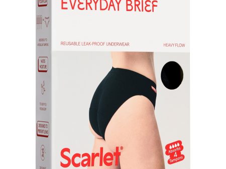 Scarlet Period-Proof Everday Brief Moderate to Heavy Black S Hot on Sale