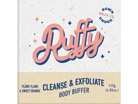 Downunder Wash Co . Ruffy Cleanse & Exfoliate Body Buffer Ylang Ylang & Sweet Orange 115g Hot on Sale