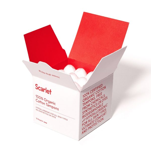 Scarlet 100% Organic Cotton Tampons 16 Regular Sale