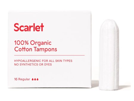 Scarlet 100% Organic Cotton Tampons 16 Regular Sale