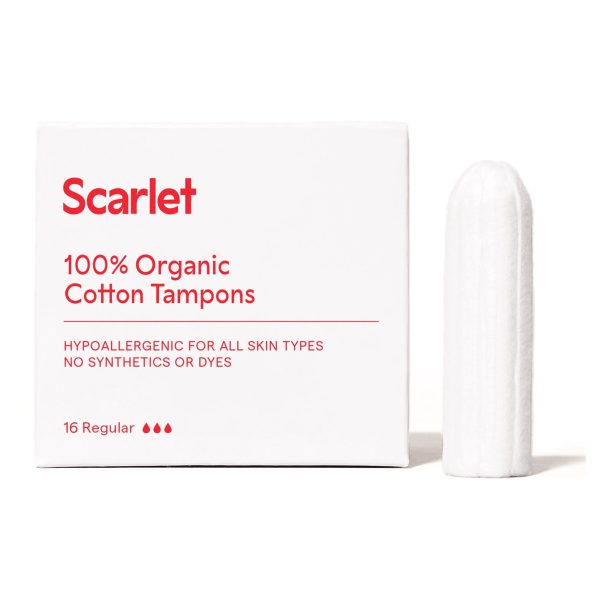 Scarlet 100% Organic Cotton Tampons 16 Regular Sale