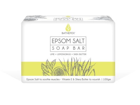 Bathefex Epsom Salts Soap Bar - Lime + Lemongrass + Shea Butter Hot on Sale