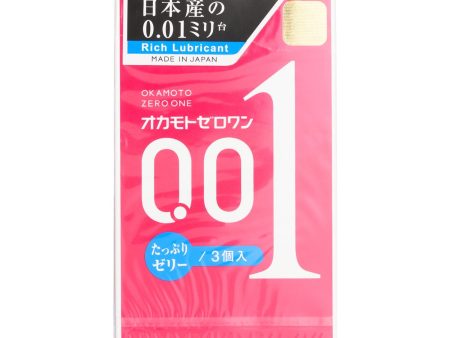 Okamoto Okamoto 0.01 Zero One Condoms (Rich Lubricant)  3pcs on Sale