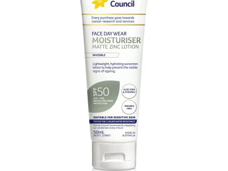 Cancer Council Face Day Wear Moisturiser Matte Zinc Lotion Invisible SPF50 50ml Online