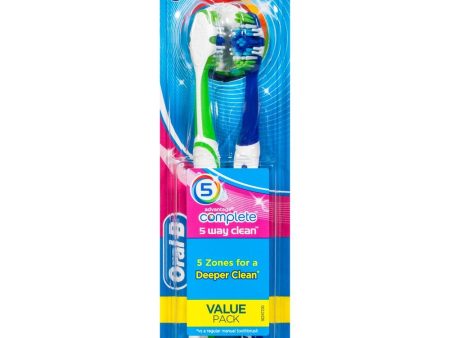 Oral B Toothbrush 5 Way Clean Medium 2 Pack For Sale