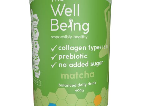 The WellBeing Collagen Beverage - Matcha 400g For Cheap