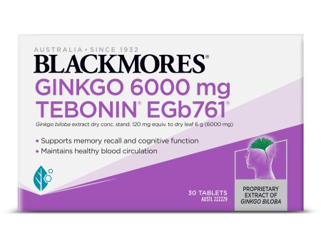 Blackmores Ginkgo 6000mg Tebonin 30 Tablets For Discount