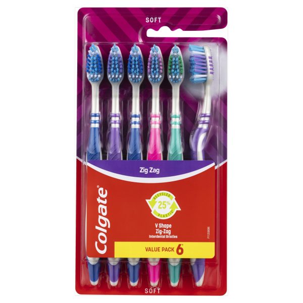 Colgate Toothbrush Zigzag Soft 6 Pack Discount