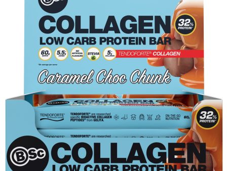 Body Science Collagen Protein Bar 60g - Caramel Choc Chunk 12 Box Online now