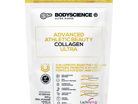 Body Science Advanced Athletic Beauty Collagen Ultra 400g - Vanilla on Sale